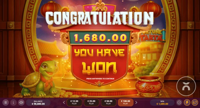 Fortune Tarta - Free Spins sonuçlarında toplam kazanç